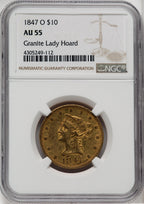 1847-O $10 Liberty Eagle NGC AU55