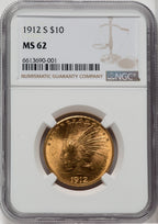 1912-S $10 Indian Eagle NGC MS62