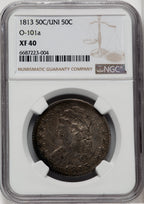 1813 50C O-101a Bust Half Dollar NGC XF40