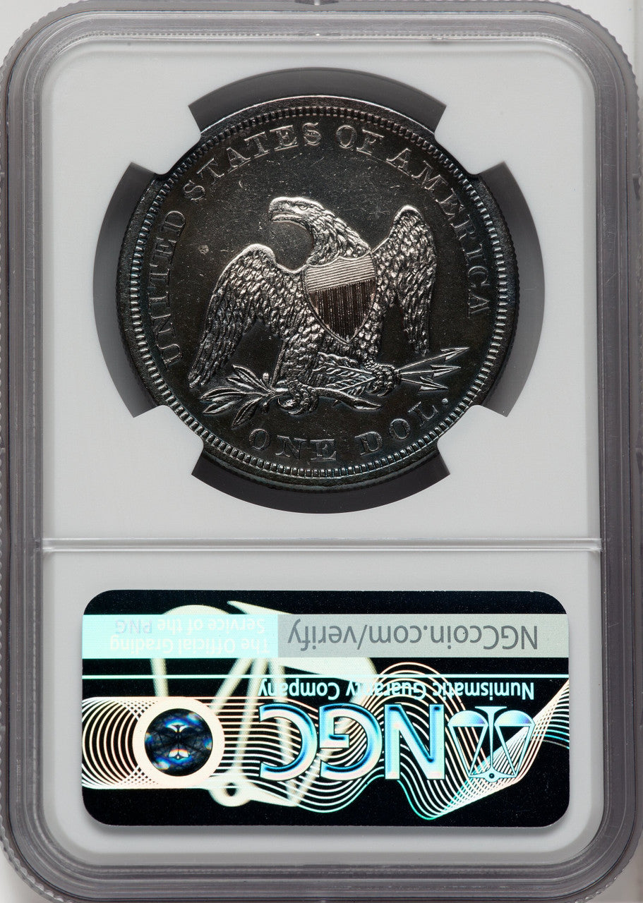 1861 S$1 Seated Dollar NGC AU55