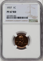 1937 1C RD Proof Lincoln Cent NGC PR67