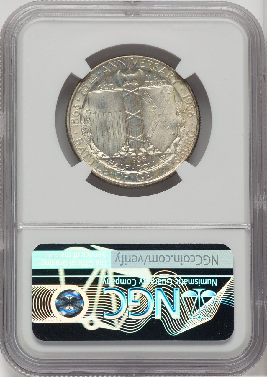 1936 50C Gettysburg Commemorative Silver NGC MS68
