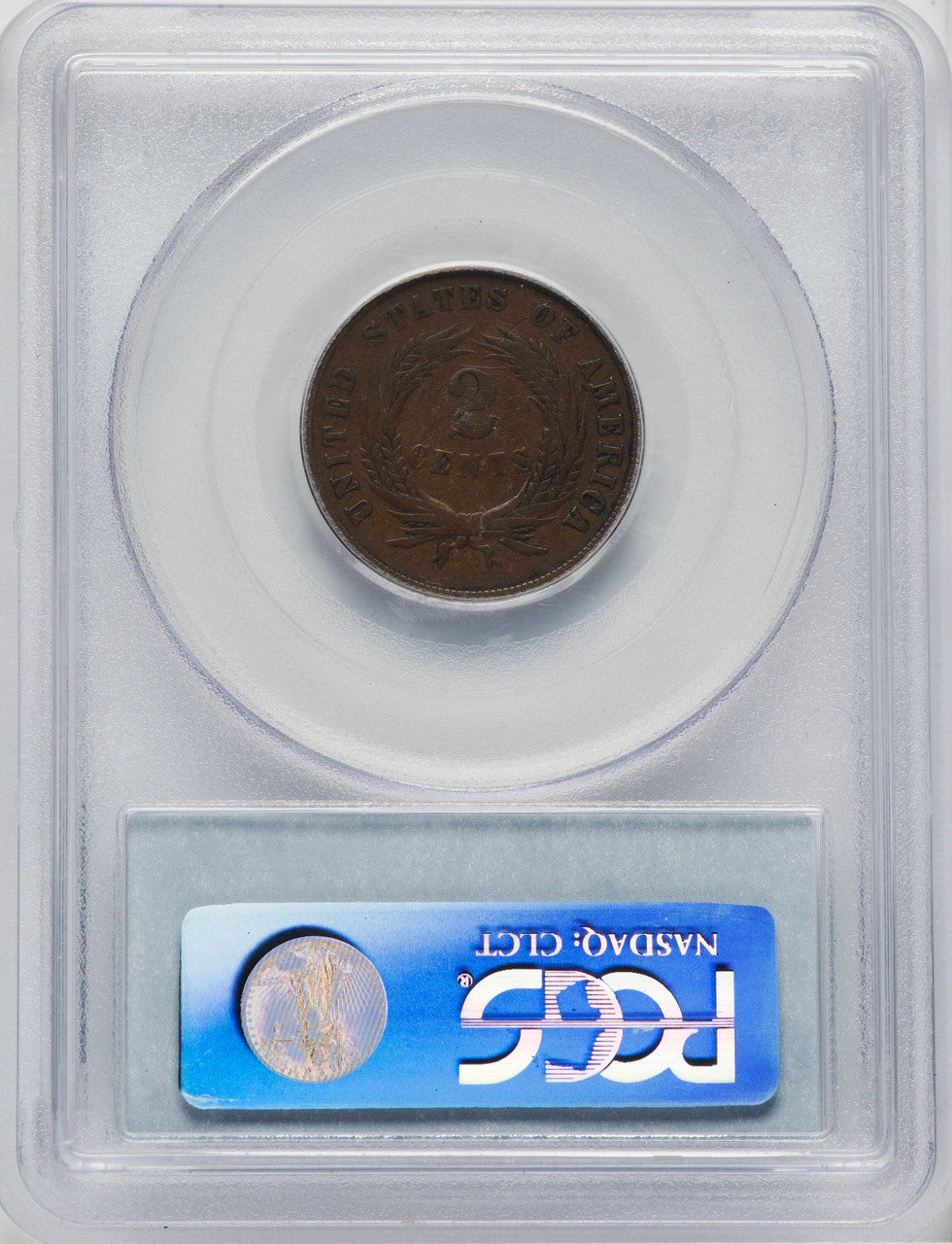 1864 Small Motto BN CAC Two Cent Pieces PCGS VF25