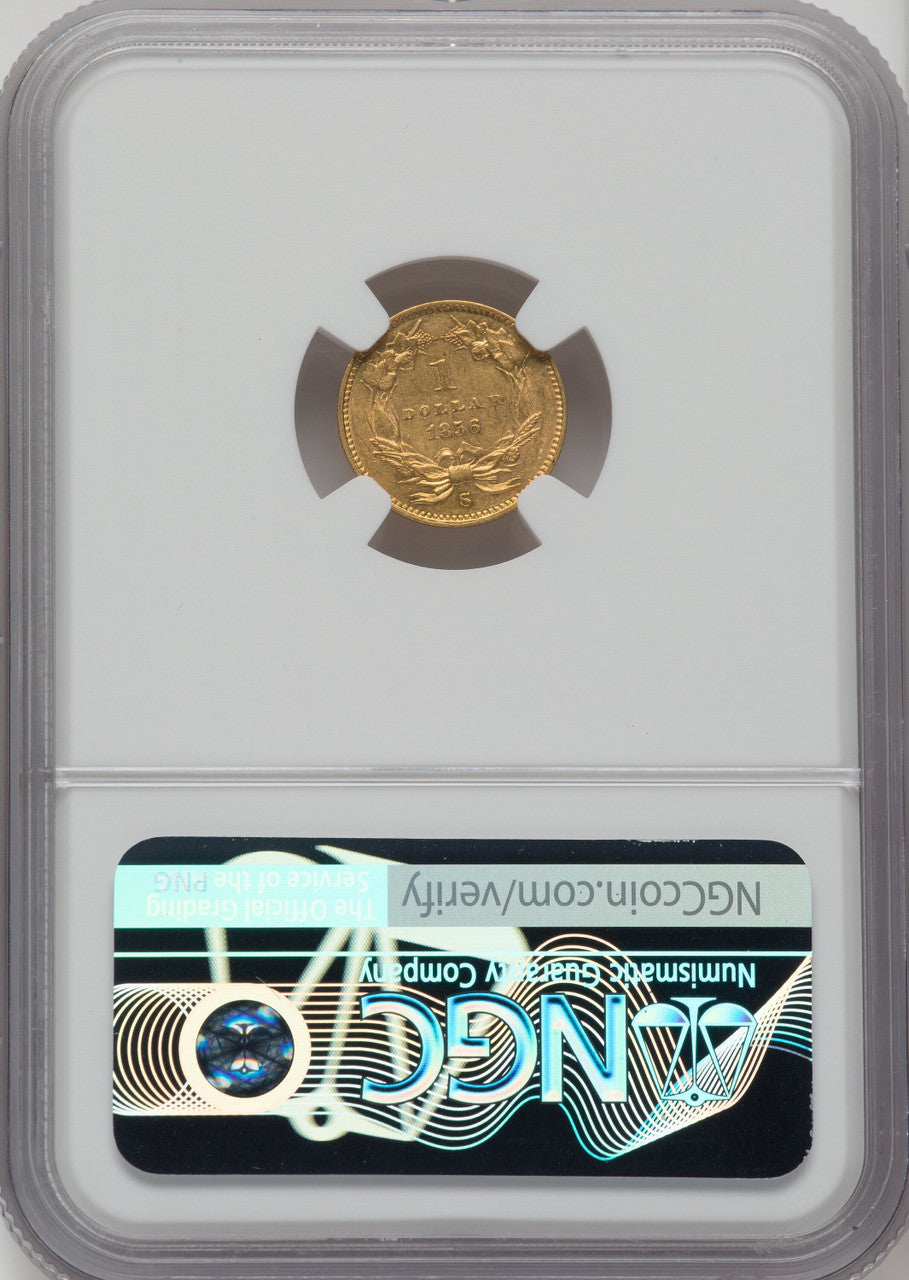 1856-S G$1 Type 2 Gold Dollar NGC AU58