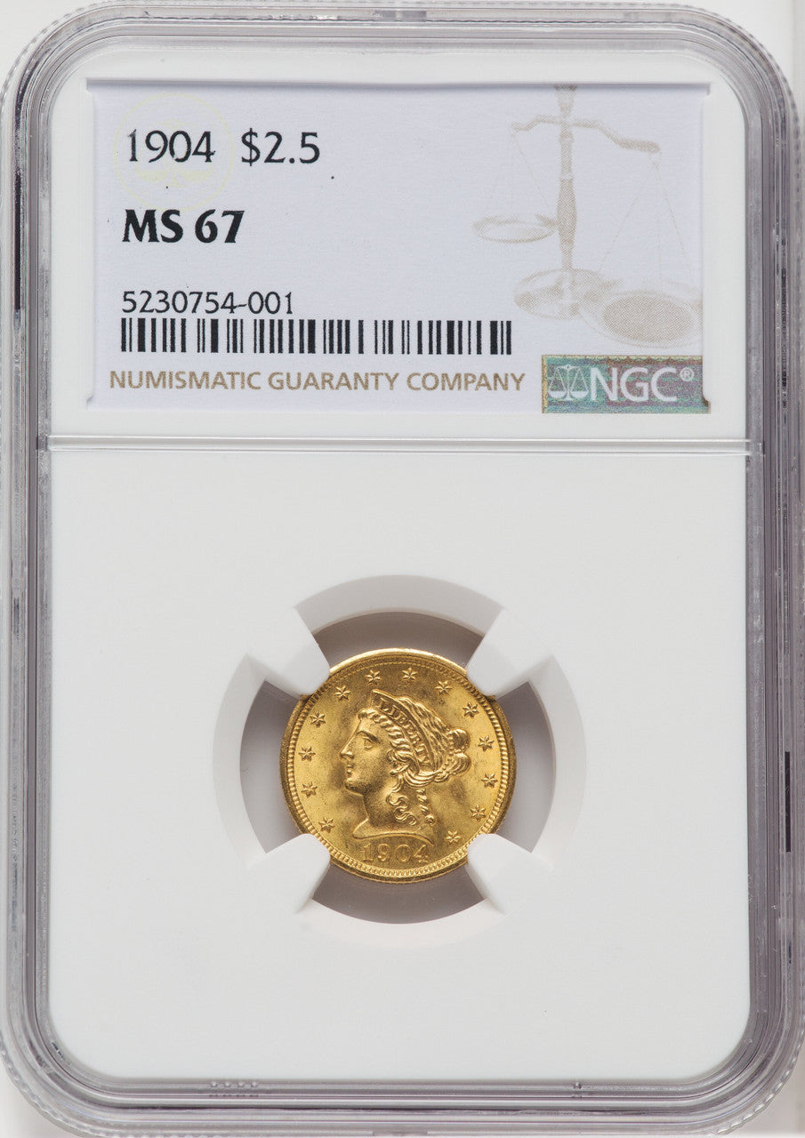 1904 $2.50 Liberty Quarter Eagle NGC MS67