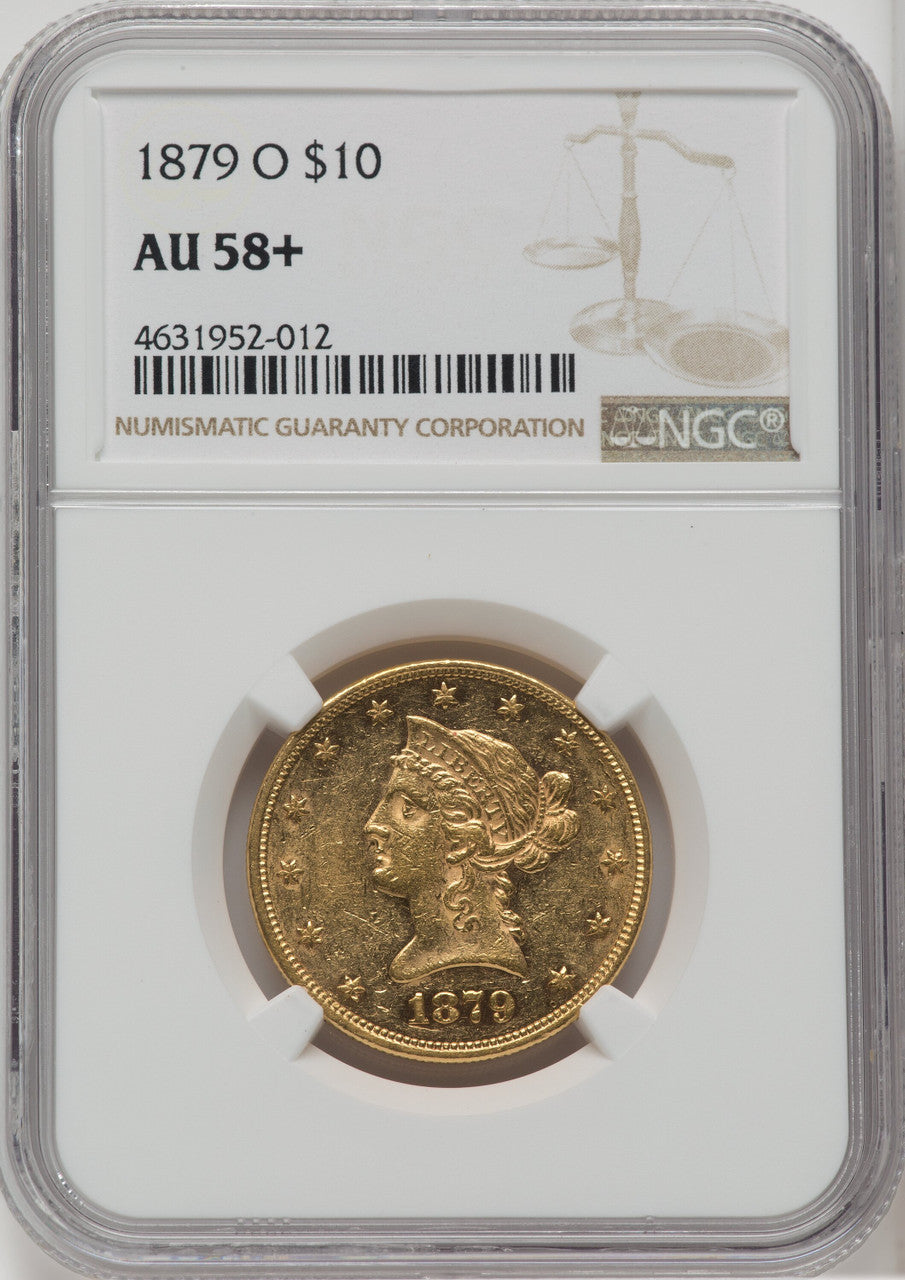 1879-O $10 Liberty Eagle NGC AU58+