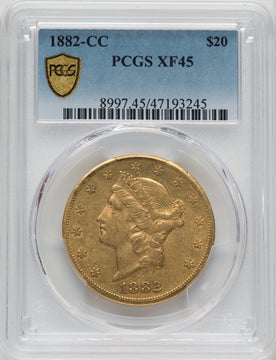 1882-CC $20 Liberty Double Eagle PCGS XF45