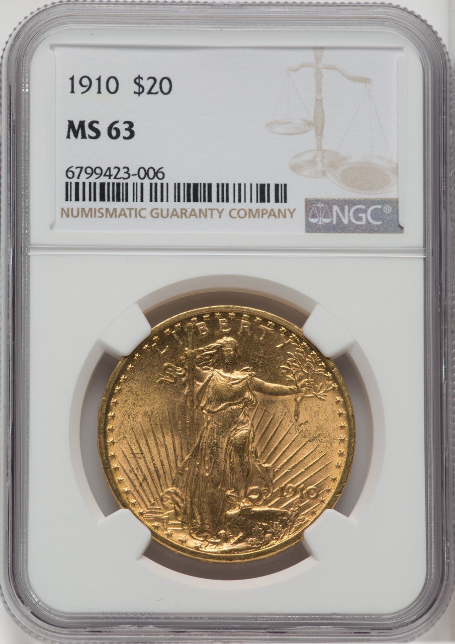 1910 $20 Saint-Gaudens Double Eagle NGC MS63 (171366023)