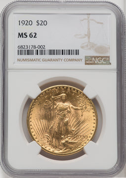 1920 $20 Saint-Gaudens Double Eagle NGC MS62 (762695017)