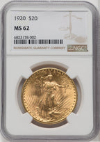 1920 $20 Saint-Gaudens Double Eagle NGC MS62 (762695017)