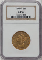 1877-CC $10 Liberty Eagle NGC AU50