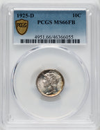 1925-D 10C FB Mercury Dime PCGS MS66