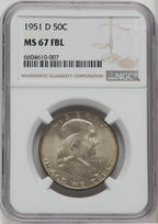 1951-D 50C FL Franklin Half Dollar NGC MS67