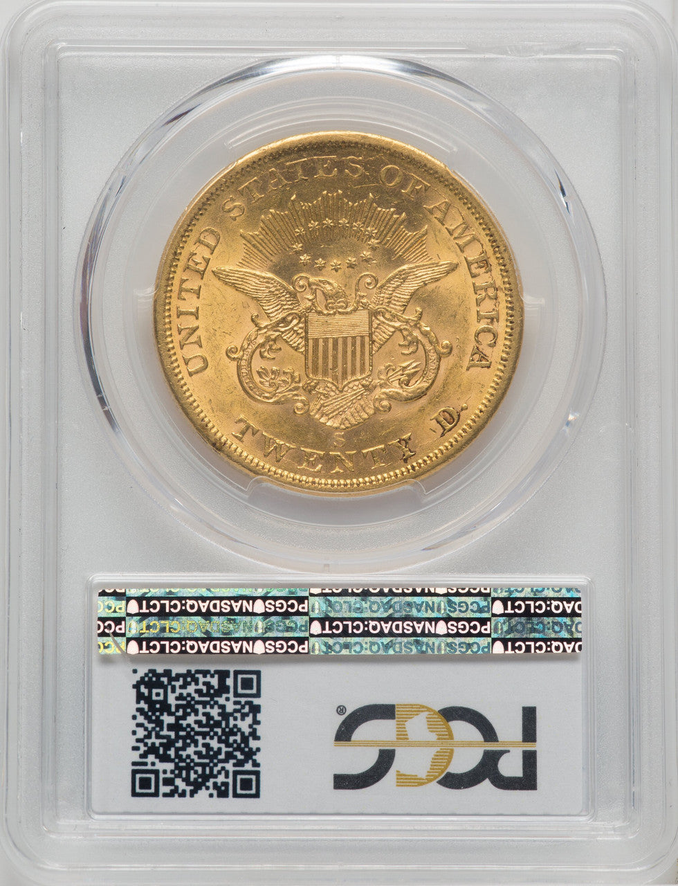 1862-S $20 Liberty Double Eagle PCGS AU58