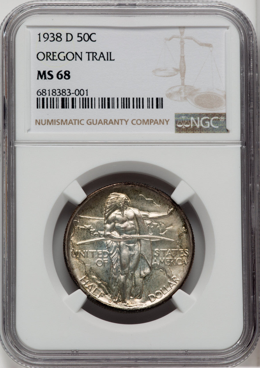 1938-D 50C Oregon Commemorative Silver NGC MS68