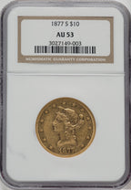 1877-S $10 Liberty Eagle NGC AU53