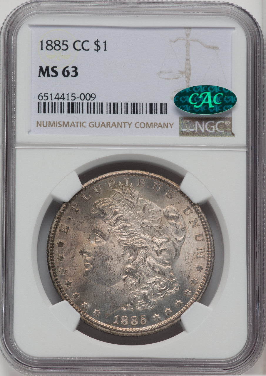 1885-CC $1 CAC Morgan Dollar NGC MS63