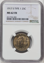 1917-S Type One FH Standing Liberty Quarter NGC MS62