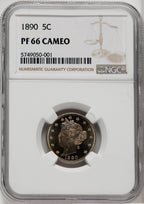 1890 5C CA Proof Liberty Nickel NGC PR66