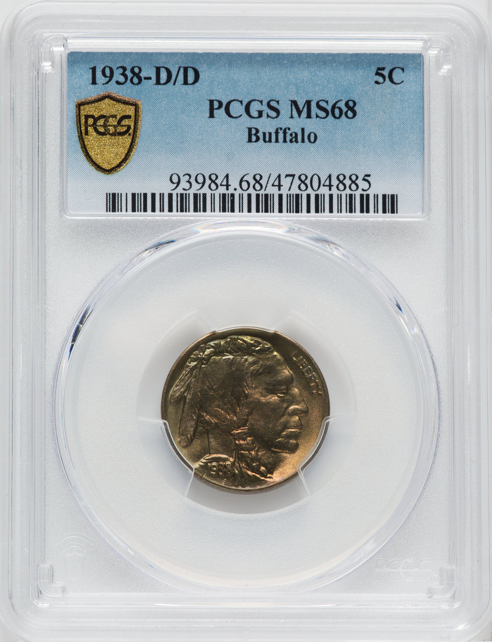 1938-D/D 5C Buffalo Nickel PCGS MS68