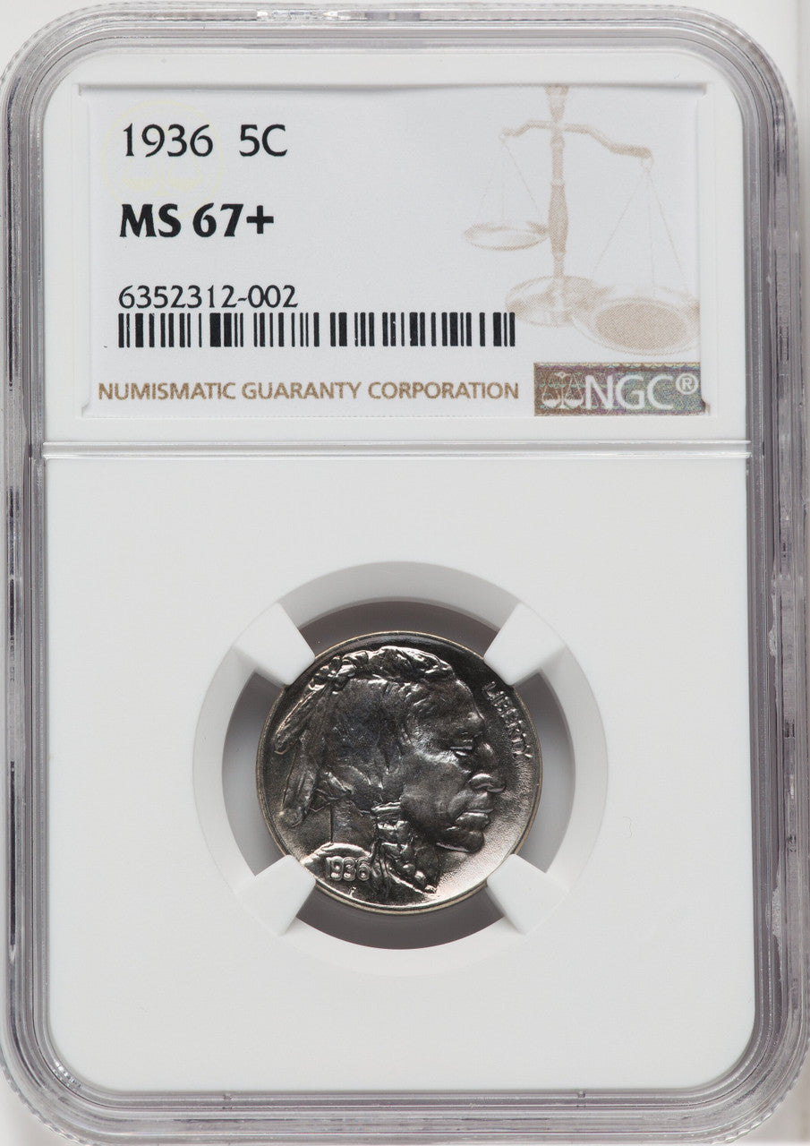 1936 5C Buffalo Nickel NGC MS67+ (764652009)