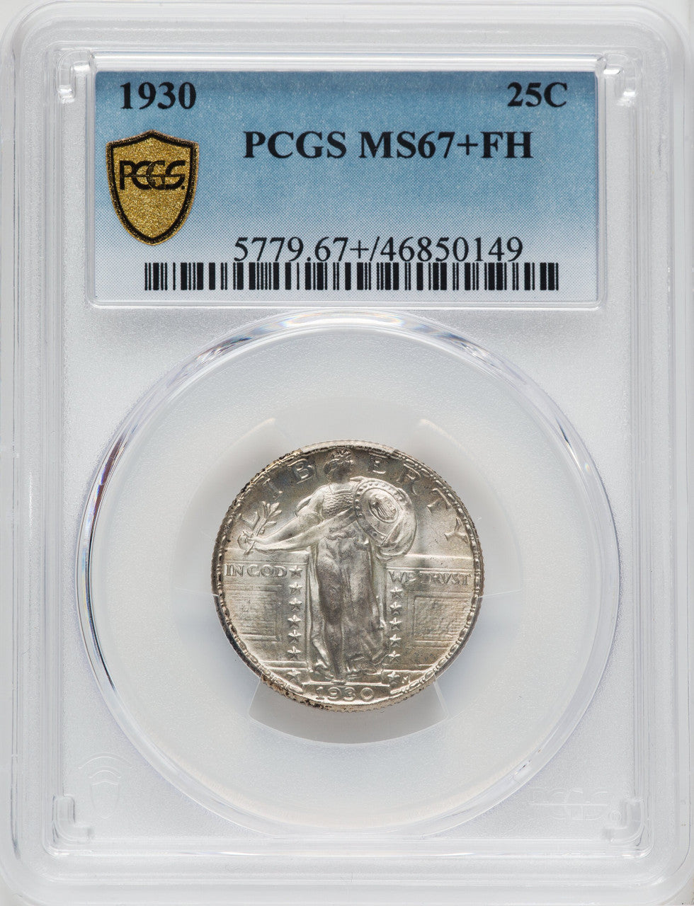 1930 25C FH Standing Liberty Quarter PCGS MS67+