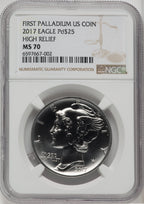 2017 $25 Palladium NGC MS70