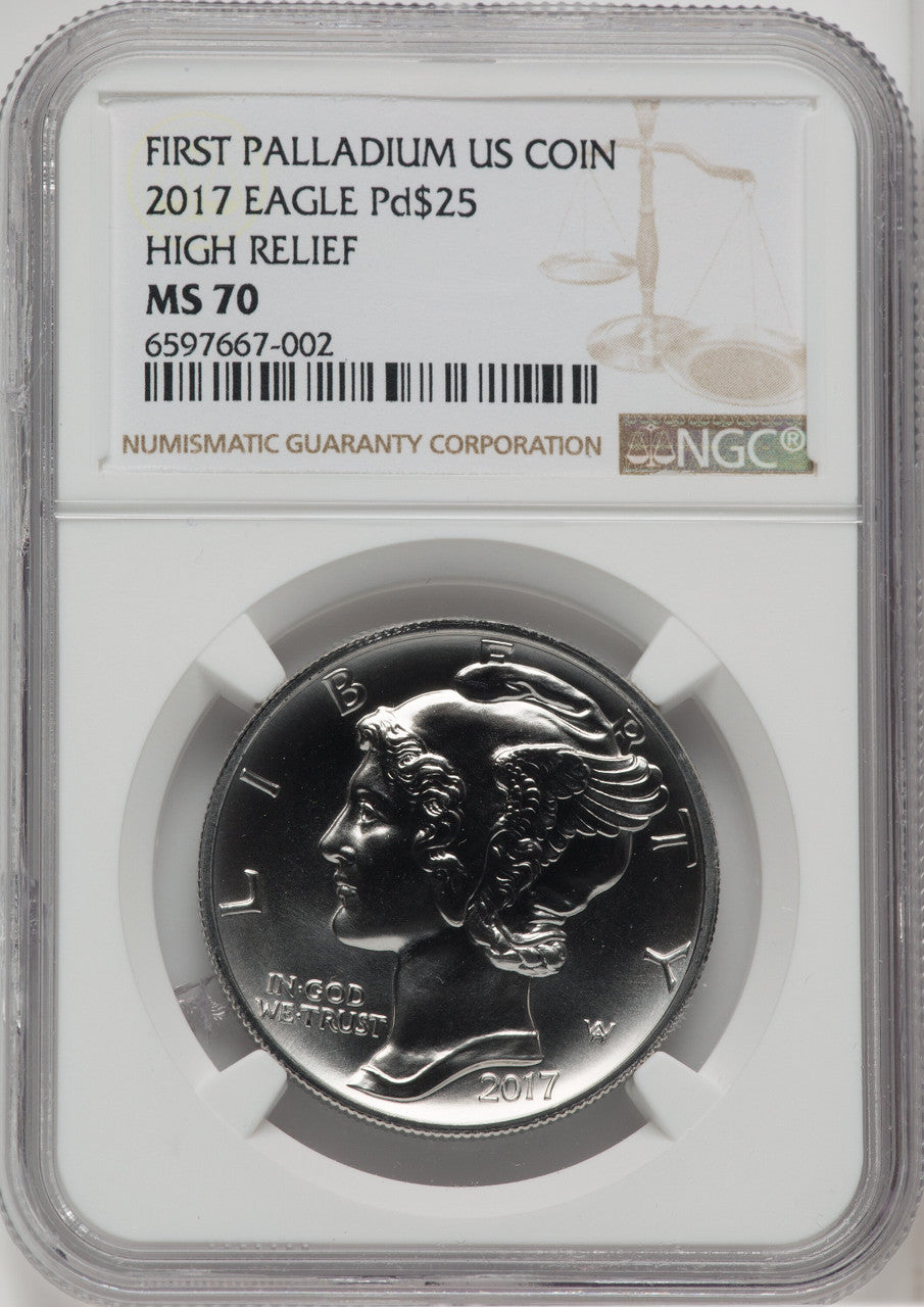 2017 $25 Palladium NGC MS70