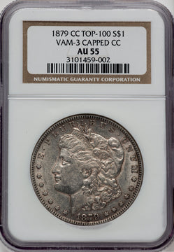 1879-CC $1 VAM 3 Capped Die Morgan Dollar NGC AU55