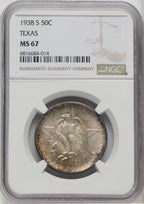 1938-S 50C Texas Commemorative Silver NGC MS67