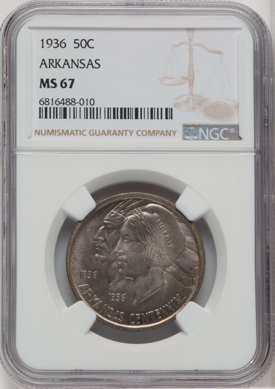 1936 50C Arkansas Commemorative Silver NGC MS67 (764264016)