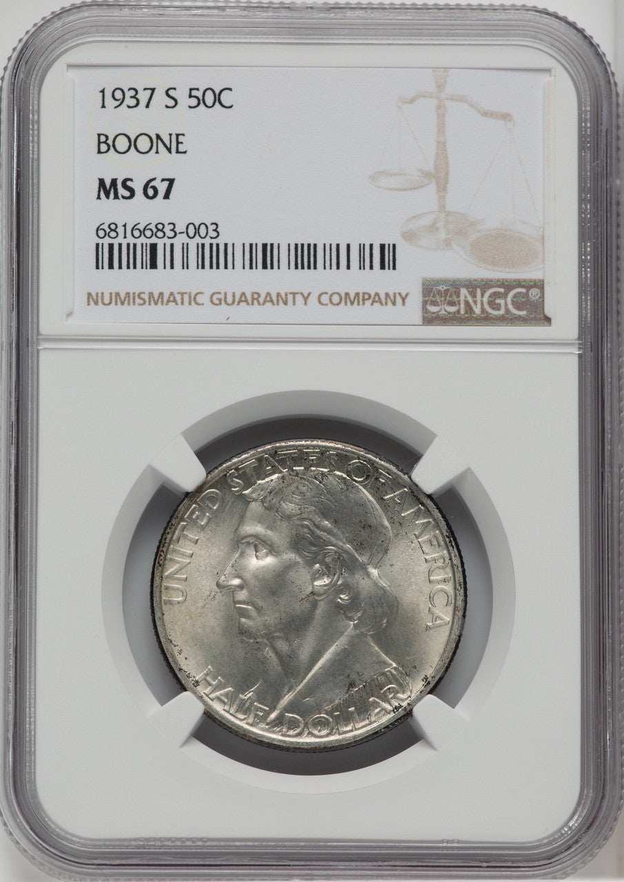 1937-S 50C Boone Commemorative Silver NGC MS67 (764264021)