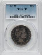 1897-O 50C Barber Half Dollar PCGS 15