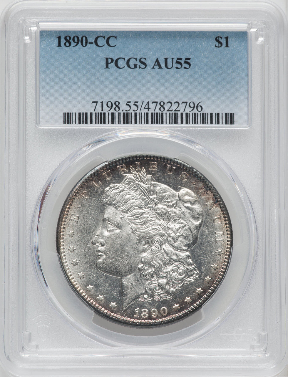 1890-CC $1 Morgan Dollar PCGS AU55