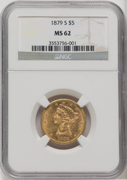 1879-S $5 Liberty Half Eagle NGC MS62