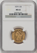1879-S $5 Liberty Half Eagle NGC MS62