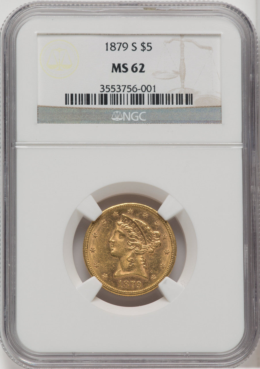 1879-S $5 Liberty Half Eagle NGC MS62