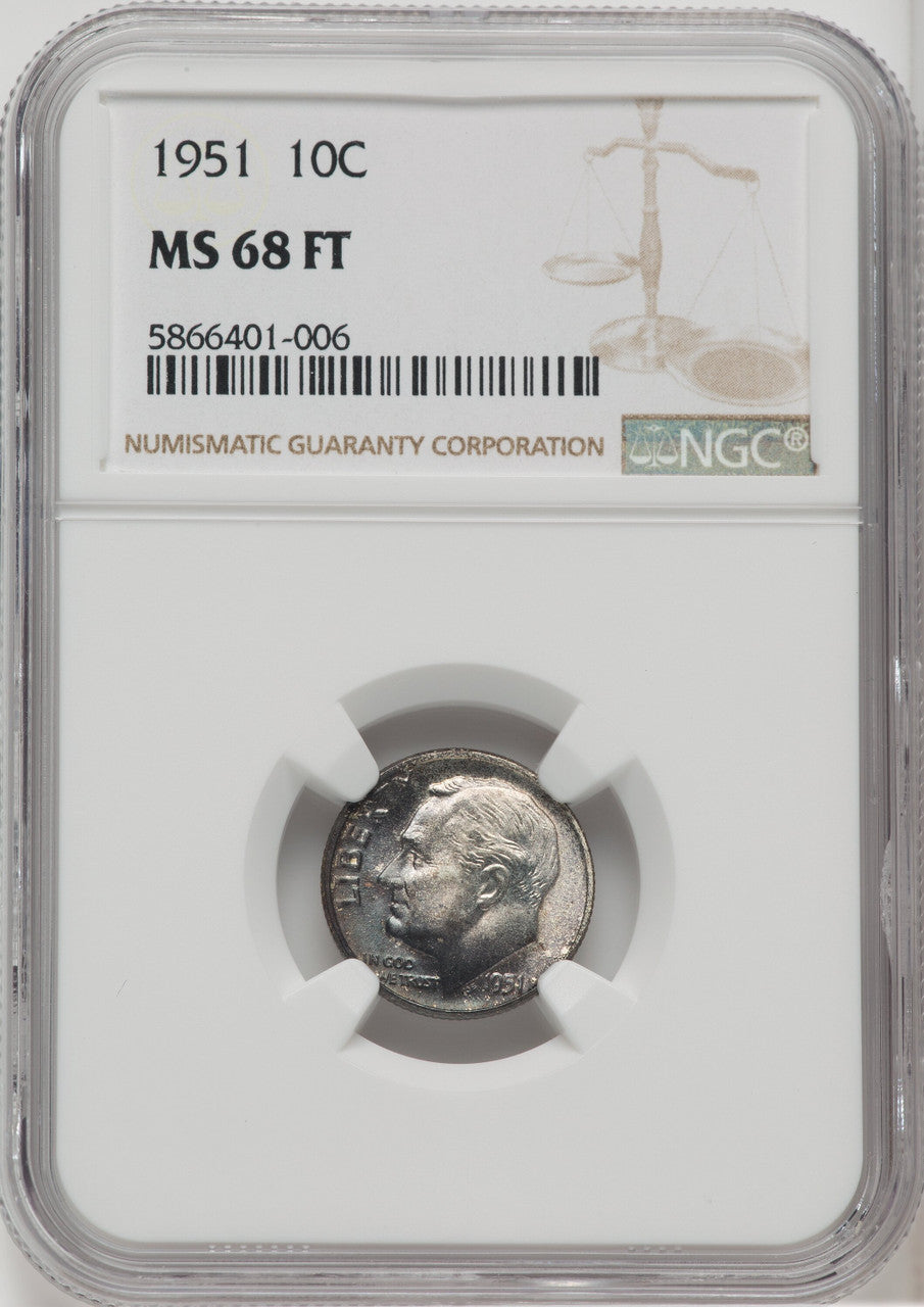 1951 10C FB Roosevelt Dime NGC MS68 (777919004)
