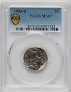 1935-D 5C Buffalo Nickel PCGS MS67