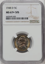 1948-D 5C FS Jefferson Nickel NGC MS67+