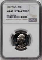 1967 25C SMS SMS Washington Quarter NGC MS68