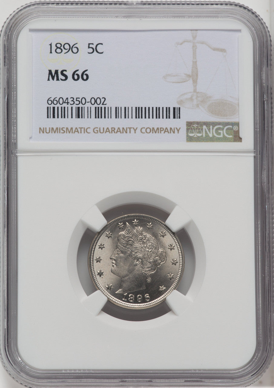 1896 5C Liberty Nickel NGC MS66