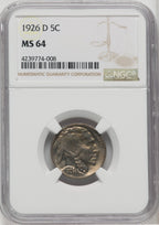 1926-D 5C Buffalo Nickel NGC MS64