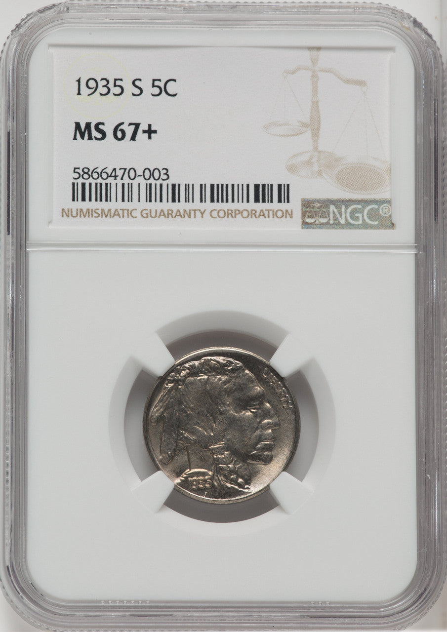 1935-S 5C Buffalo Nickel NGC MS67+