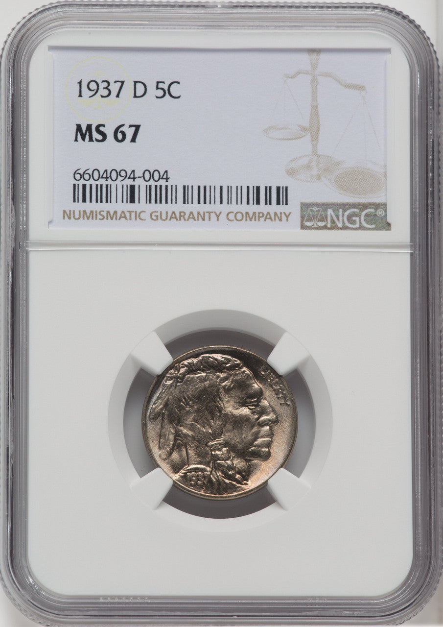 1937-D 5C Buffalo Nickel NGC MS67 (764652011)