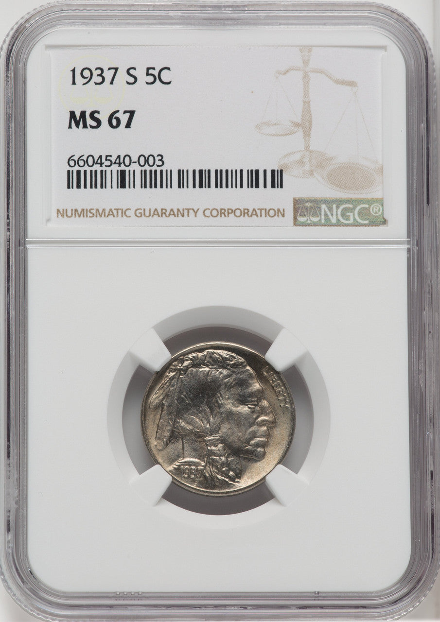 1937-S 5C Buffalo Nickel NGC MS67