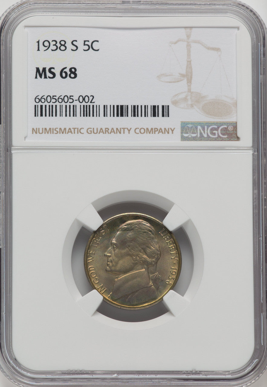 1938-S 5C Jefferson Nickel NGC MS68