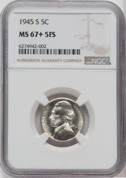 1945-S 5C FS Jefferson Nickel NGC MS67+