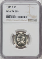1945-S 5C FS Jefferson Nickel NGC MS67+