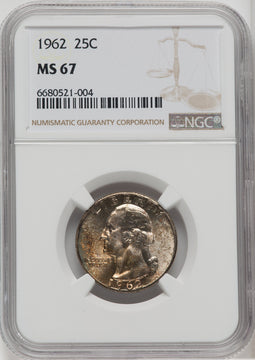1962 25C Washington Quarter NGC MS67